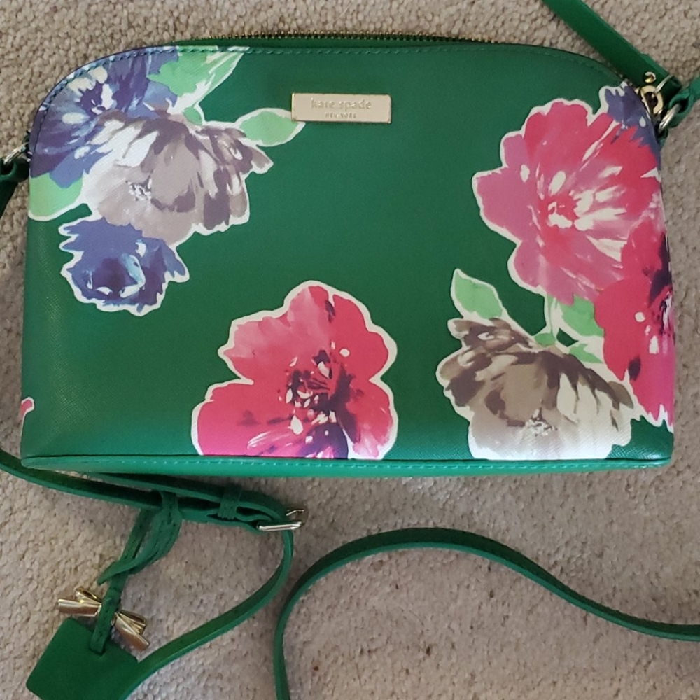 kate spade Green Floral Crossbody Bag